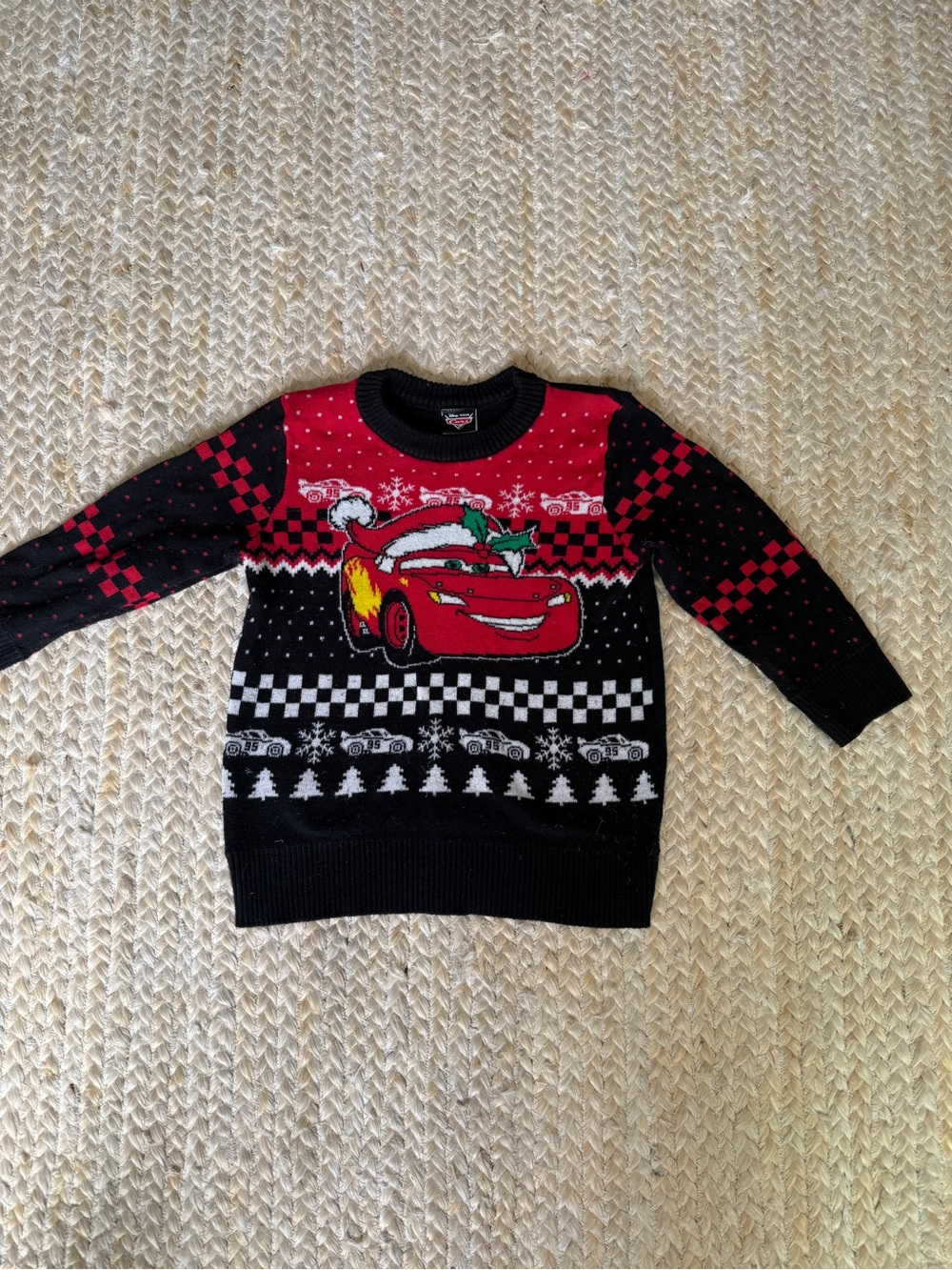 Disney Cars Kids Holiday Sweater in Red and Black